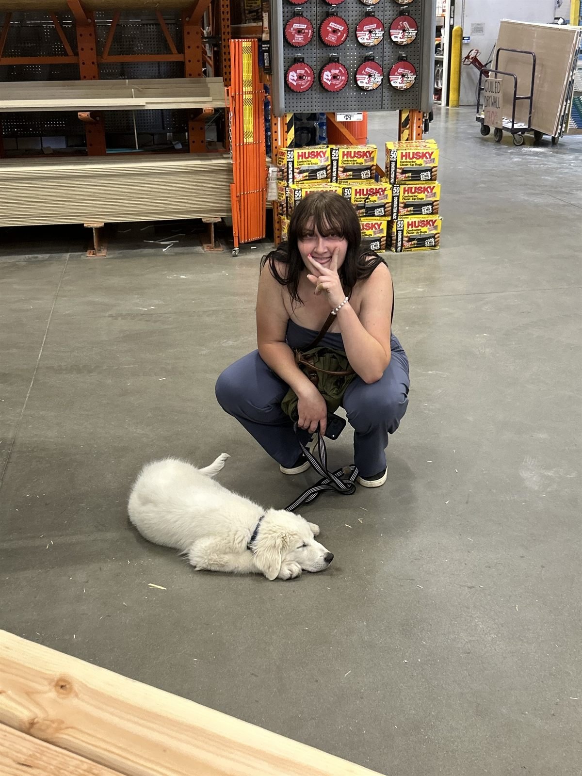 Natalie with her Great Pyrenees puppy